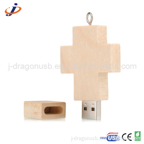 Wooden Cross Shape USB Flash Drive (JW152)